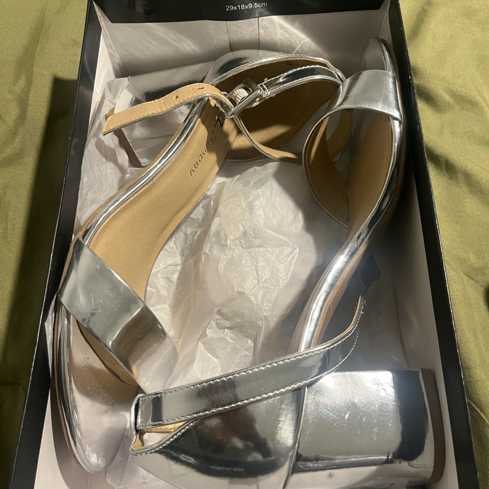 Silver Strappy Heels